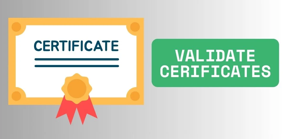 Certificate validation - Course page